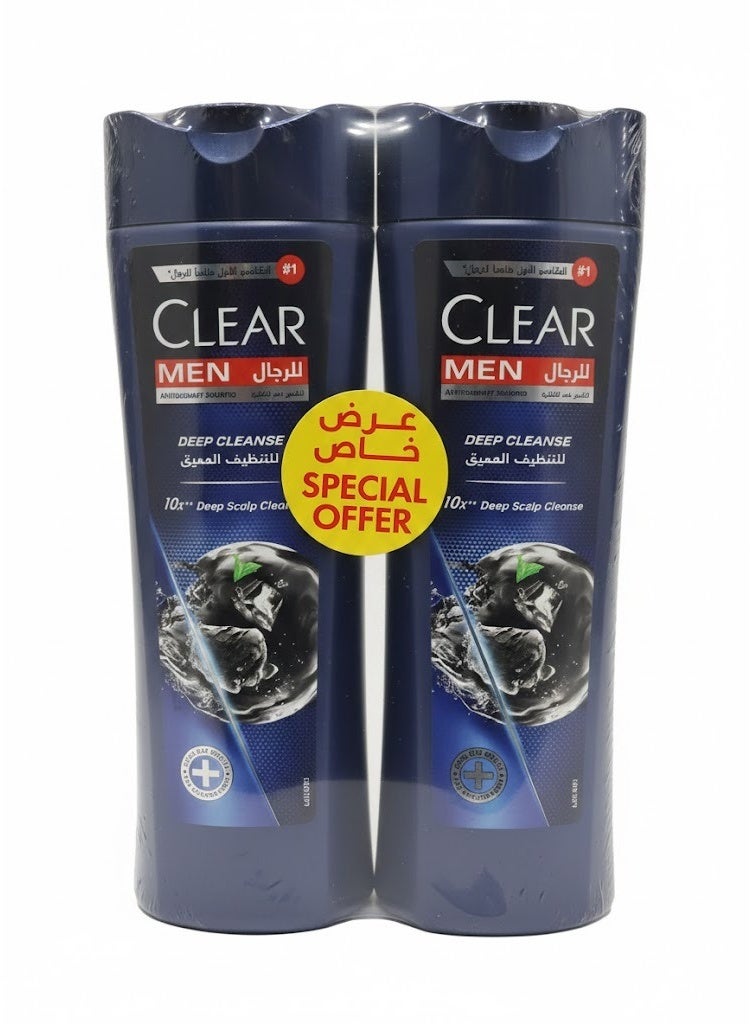 CLEAR Anti-Dandruff Shampoo, Deep Cleanse, 2 x 350ml